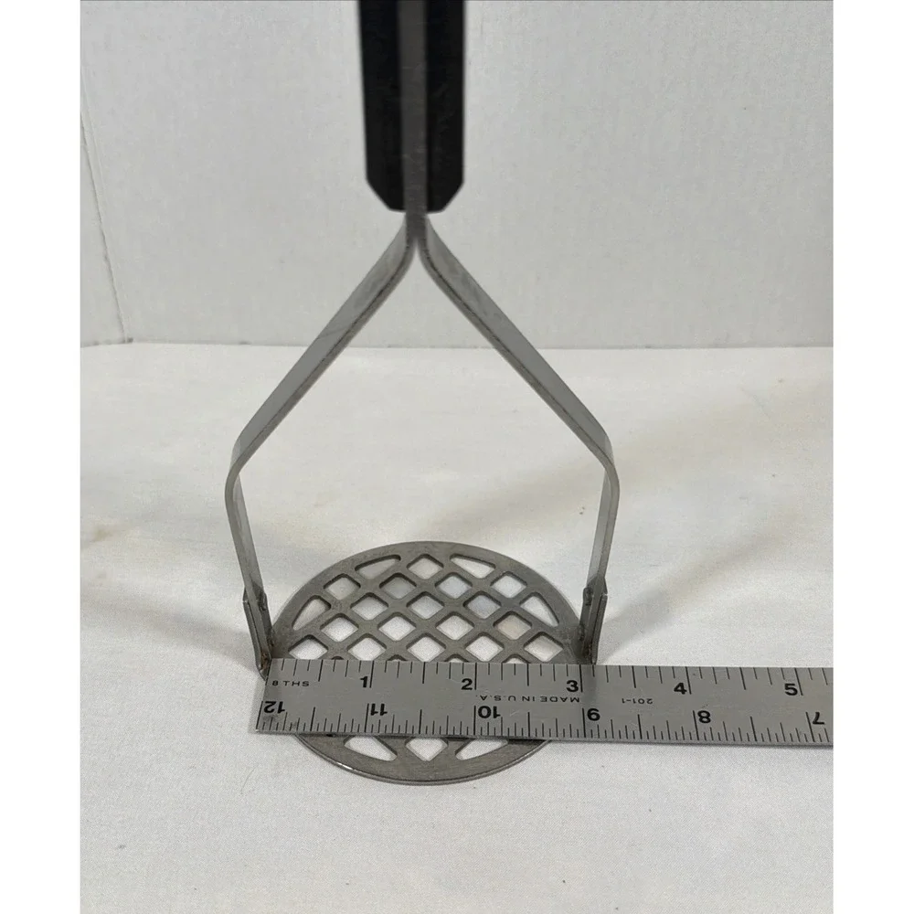 Vintage EKCO Atomic Starburst Potato Masher Black Handle MCM Kitchen USA